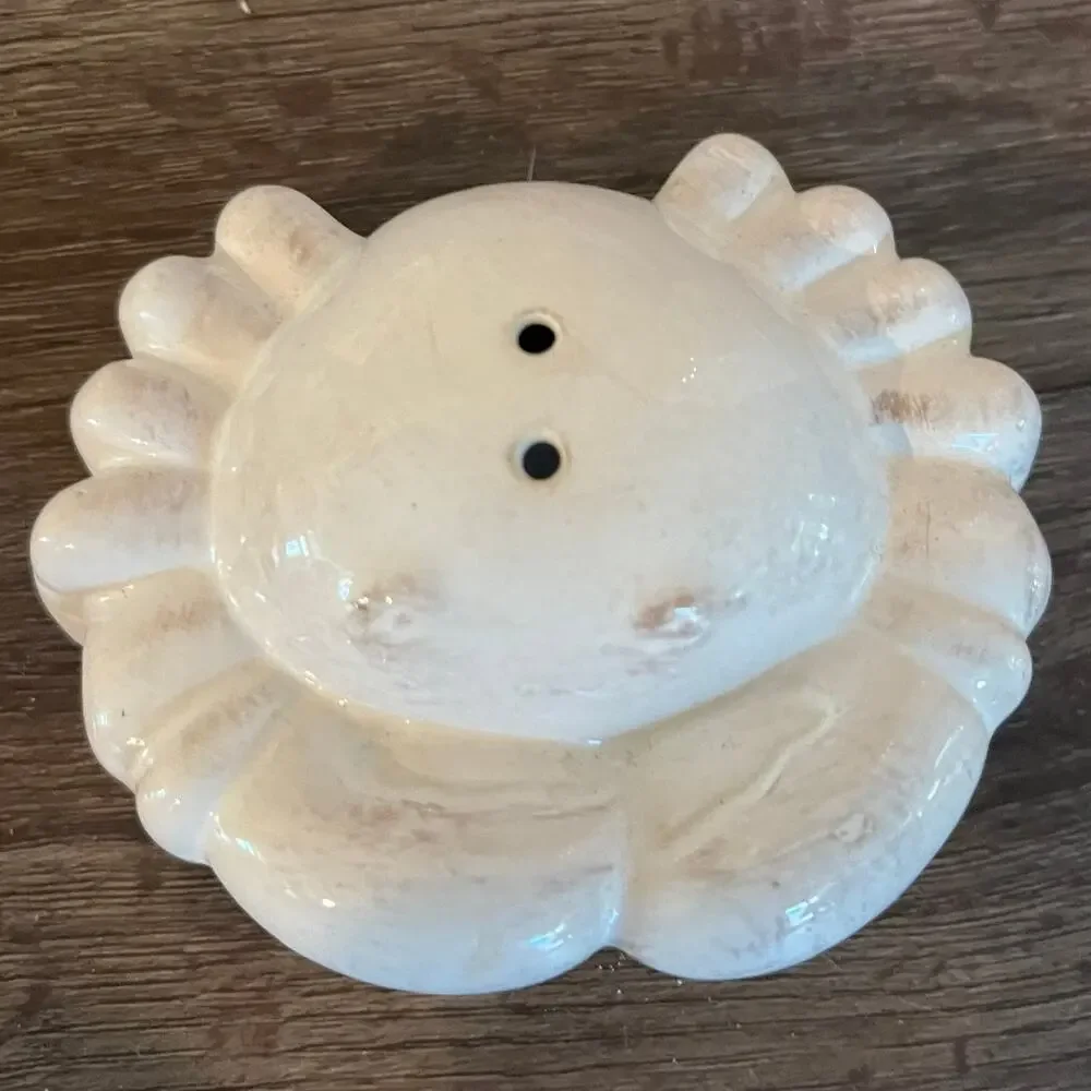 Sur La Table White Ceramic Lobster & Crab Salt and Pepper Shakers Set Coastal